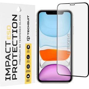 Techsuit Калъф за iPhone XR / iPhone 11 - ESD стъкло - черен
