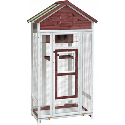 VidaXl Klec pro ptáky mokka 91 5x53x170 cm masivní borovicové dřevo