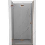 Mexen Lunar-F сгъваеми душ врати леви 80 cm, прозрачни, четкана мед - 836-080-000-65-00-L (836-080-000-65-00-L)