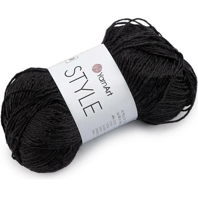 Bavlněná pletací příze Style s viskozovým vláknem 50 g Varianta: 16 (651) černá, Balení: 1 ks 61631/160039/286302