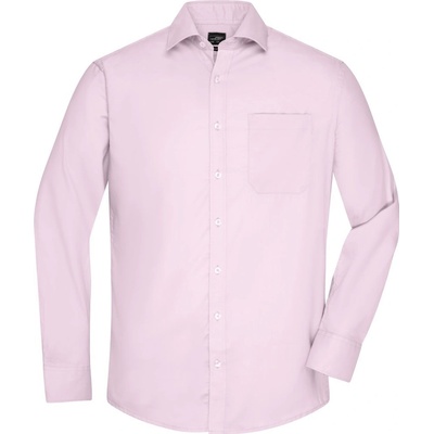 James & Nicholson pánská košile s dlouhým rukávem JN678 světle růžová