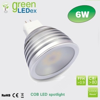 GreenLEDex LED žárovka reflektorová COB 6 W MR 16