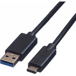 Roline Кабел Roline 11.02. 9010, USB 3.0 type A към USB 3.0 type C, 0.5m, черен