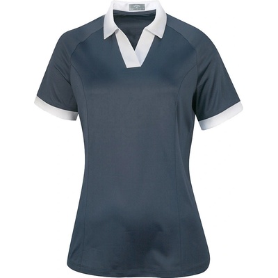 Callaway Textured Short Sleeve V Placket Colourblock Polo Damske Odyssey Grey