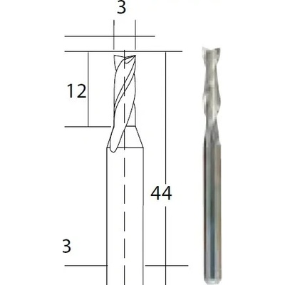 Proxxon 28761 Tvrdokovová spirálová fréza 3 mm