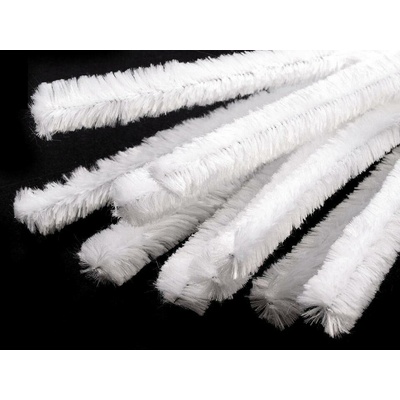 Chlupatý modelovací drát 240512/01, jednobarevná bílá, průměr 15mm, délka 30cm, (1 balení, 10 kusů)