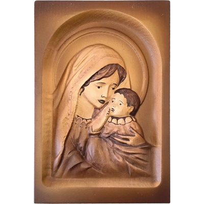 Drevený obraz Panny Márie s Ježiškom 25 x 36 cm