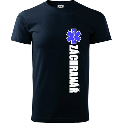Záchranář hvězda klasické pánské triko námořní modrá velmi tmavá téměř černá