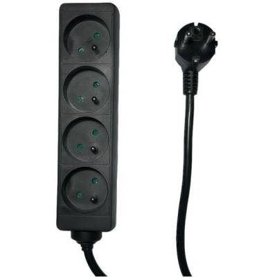 MicroConnect MC-PS040150FRB разклонител 1, 5 м 4 Изход(и) за променлив ток На закрито Черен (MC-PS040150FRB)
