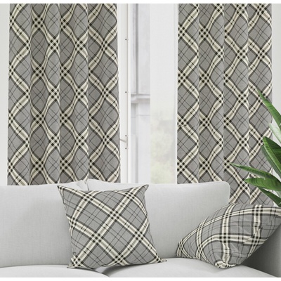 Ervi Bavlněný závěs - Grey Tartan