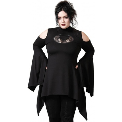 Killstar tričko Moonshine Cold Shoulder Čierna