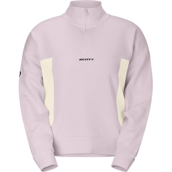 Scott Дамски пуловер Scott Women's Halfzip Jumper - Bliss Pink / Cotton White (117-3635-0112)