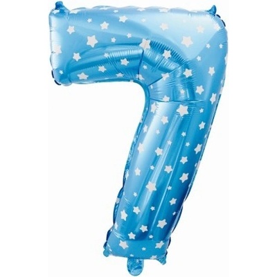 GoDan Fóliový balónek 61 cm číslice 7 modrý s potiskem 412067