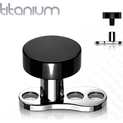 Šperky4U kompletní microdermal piercing placka černá MD027-K