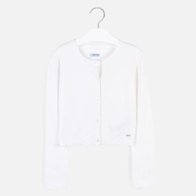 Mayoral 6313-25 dívčí propínací svetřík bílý – Zboží Mobilmania