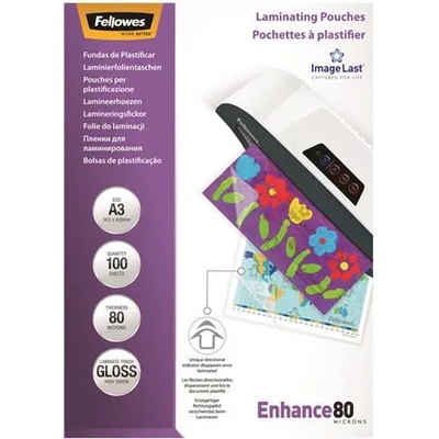 Fellowes Термоламиниращо фолио, 80 микрона, a3, гланц, 100 броя, fellowes 5306207 (5306207)