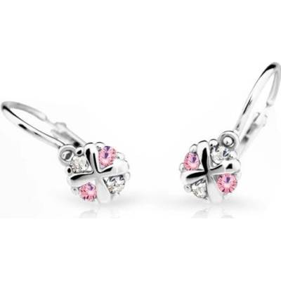 Cutie Jewellery náušnice C2153B Pink biele zlato