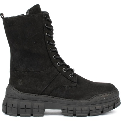 Дамски боти от естествена кожа набук с цип и връзки