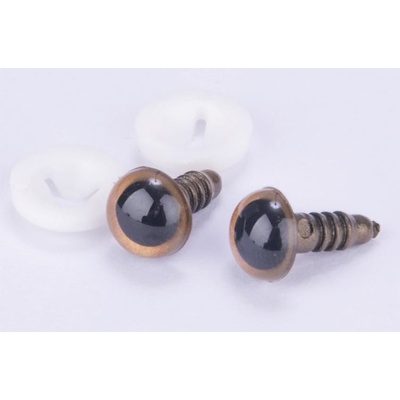 Očička bezpečnostní 1 cm metalická hnědá - 2 ks