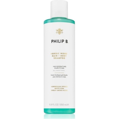 Philip B. White Label Nordic Wood čisticí šampon na tělo a vlasy 350 ml