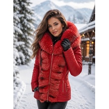 Max Original Leather kožená bunda s pravou kožušinou Fl-2 red