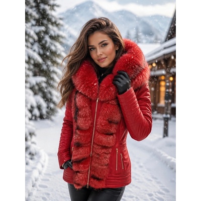Max Original Leather kožená bunda s pravou kožušinou Fl-2 red
