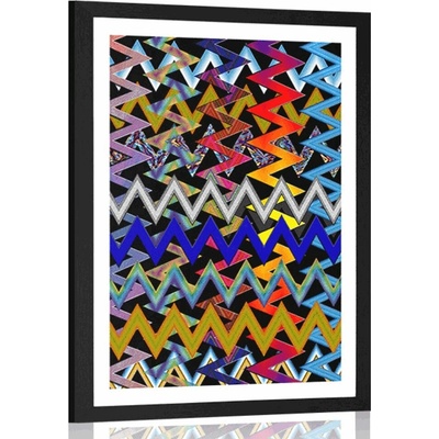 Plakát s paspartou nádherný vzor v barvách - 30x45 silver