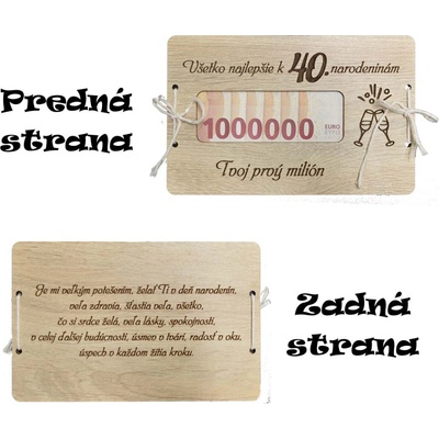 Drevená darčeková obálka k narodeninám – zadajte vek oslávenca