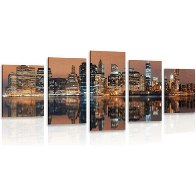 5-dílný obraz město Manhattan - 100x50