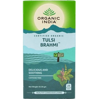 Organic India Čaj Tulsi Brahmi Gotu Kola porcovaný 25 ks 43.5 g