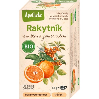 Apotheke Rakytník máta pomeranč čaj Bio 20 x 1,8 g