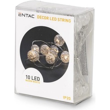 Entac reťaz-gule priesvitné 10 LED WW 1m 2xAA