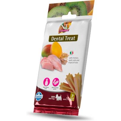 Farmina N&D TROPICAL SELECTION DOG Dental Treat Chicken Adult MINI - дентални лакомства за кучета от дребни породи с пилешко, спелта, овес и тропически плодове 60gr