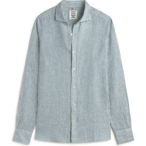 Ecoalf Мъжка риза с копчета Ecoalf Alfredo Linen Stripes Shirt - White Green Stripes - размер M (033-2998-0112)