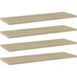 vidaXL Рафтове за етажерка, 4 бр, дъб сонома, 60x20x1, 5 см, ПДЧ (805224)