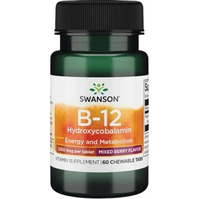 Swanson B-12 Hydroxycobalamin 1000 mcg [60 Дъвчащи таблетки]