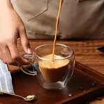  Чаша с дръжка двустенна кръг 7Х6.7СМ. 0.090Л (20910/1)