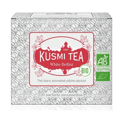 Kusmi Tea Porciovaný biely čaj White Bellini Bio 20 vrecúšok