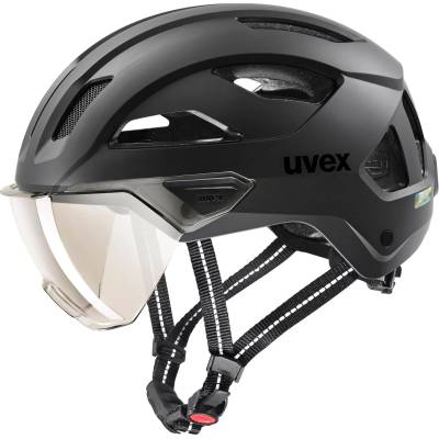 uvex Каска за велосипед Uvex Stride Visor Cat. 1 Bike helmet - Black Matt / Litemirror Silver - размер 59-61 cm (851-1961-0112)