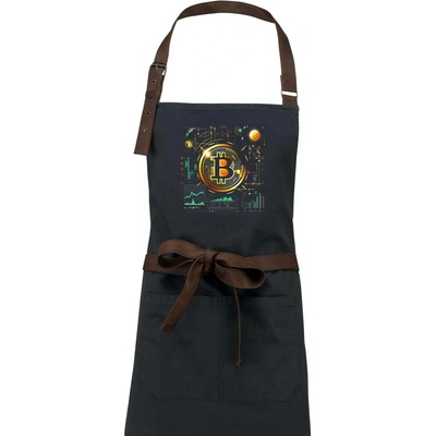 Drevené uhlie Bitcoin logo s grafmi Zástera Vintage