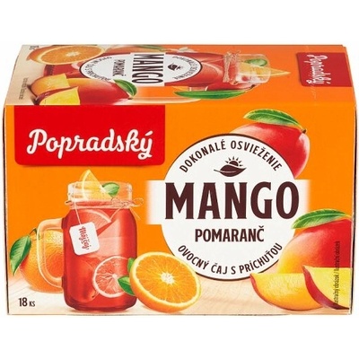 Popradský Mango a pomaranč ovocný čaj s príchuťou 18 x 2 g