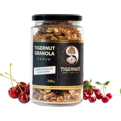 TigerNut Granola z Tygřího ořechu Karobová čokoláda & Višeň 250 g
