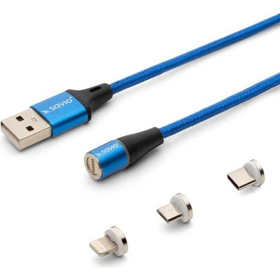 Savio CL-157 magnetický,USB 2.0, 2m, modrý