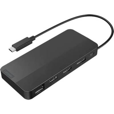 Lenovo Докинг станция Lenovo USB-C Dual Display Travel Dock, HDMI 2.1 + DisplayPort 1.4 + Gigabit Ethernet - 40B90000WW (40B90000WW)