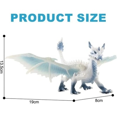 SORAYUXI Figurky ledových draků 19cm ledový drak hračka dinosaurus model draci dětská narozeninová dekorace
