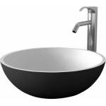 Inter Ceramic Мивка за баня ICB 645В, монтаж върху плот, твърда повърхност, черен мат + бял мат, 40x40x13см (645В)