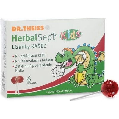 Naturprodukt Dr.Theiss HerbalSept Kids KAŠEL Lízátka 6 ks