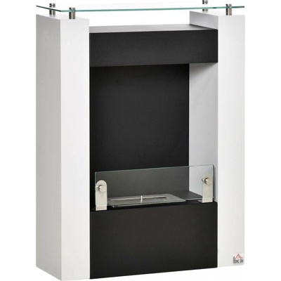 Homcom Bio etanolový krb 60 x 20 x 79 cm bílý + černý