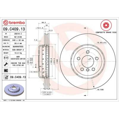 Brzdový kotúč BREMBO PRIME LINE - Composite 09.C409.13