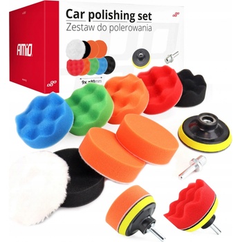 AMiO Sada leštících kotoučů s adaptérem 9ks + kotouč 80mm + adaptér M14